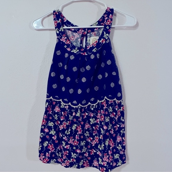 🦋EUC🦋 Anthropologie Floral Sparkle Pattern Tank Sz S - Picture 1 of 4